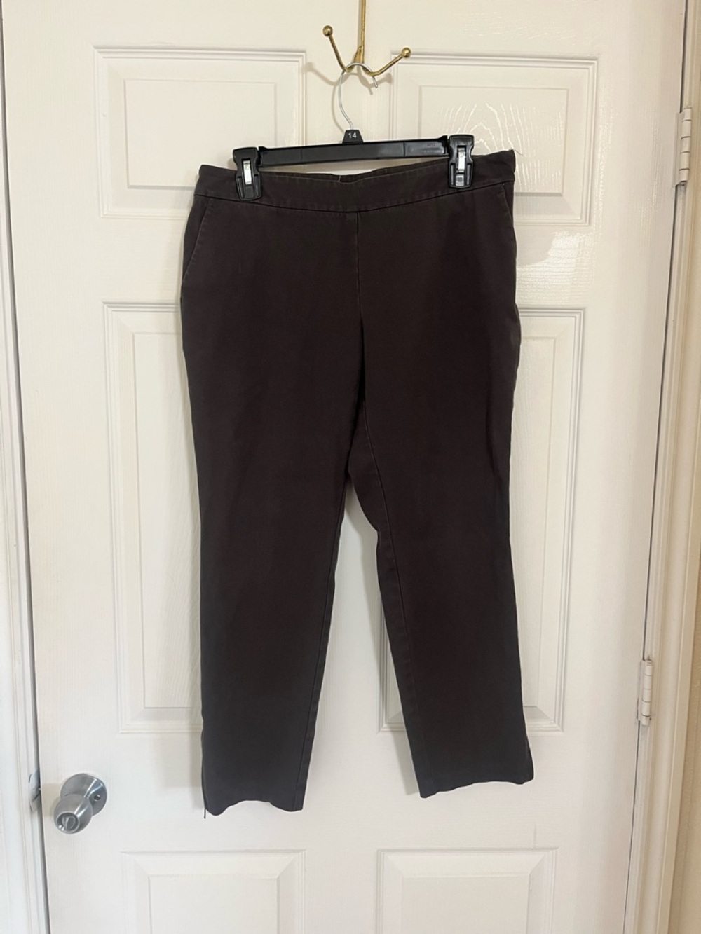 Eileen Fisher Cropped Ankle Chino Pants in Gray